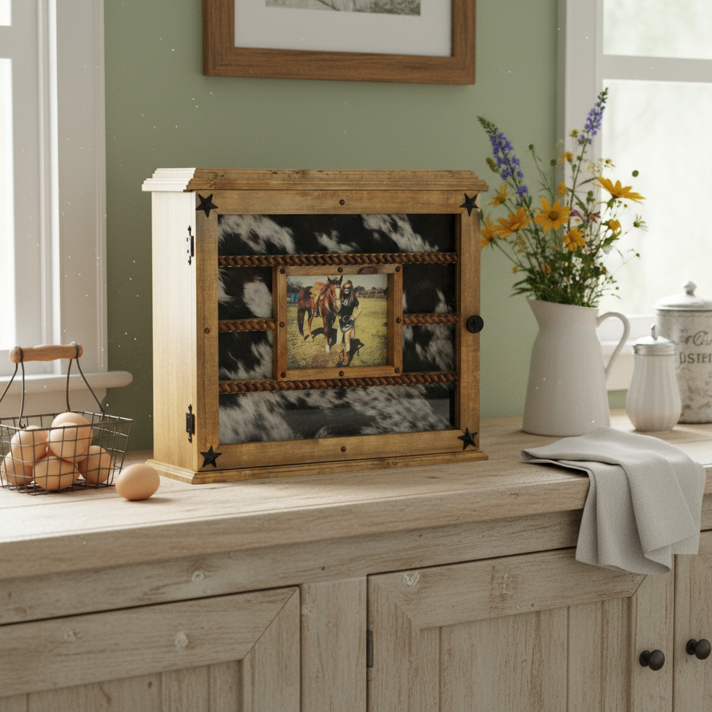 14 Buckle Display Cowhide - Glass Door Front