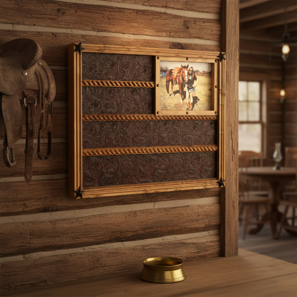 14 Buckle Display with 8x10 Right Picture Frame