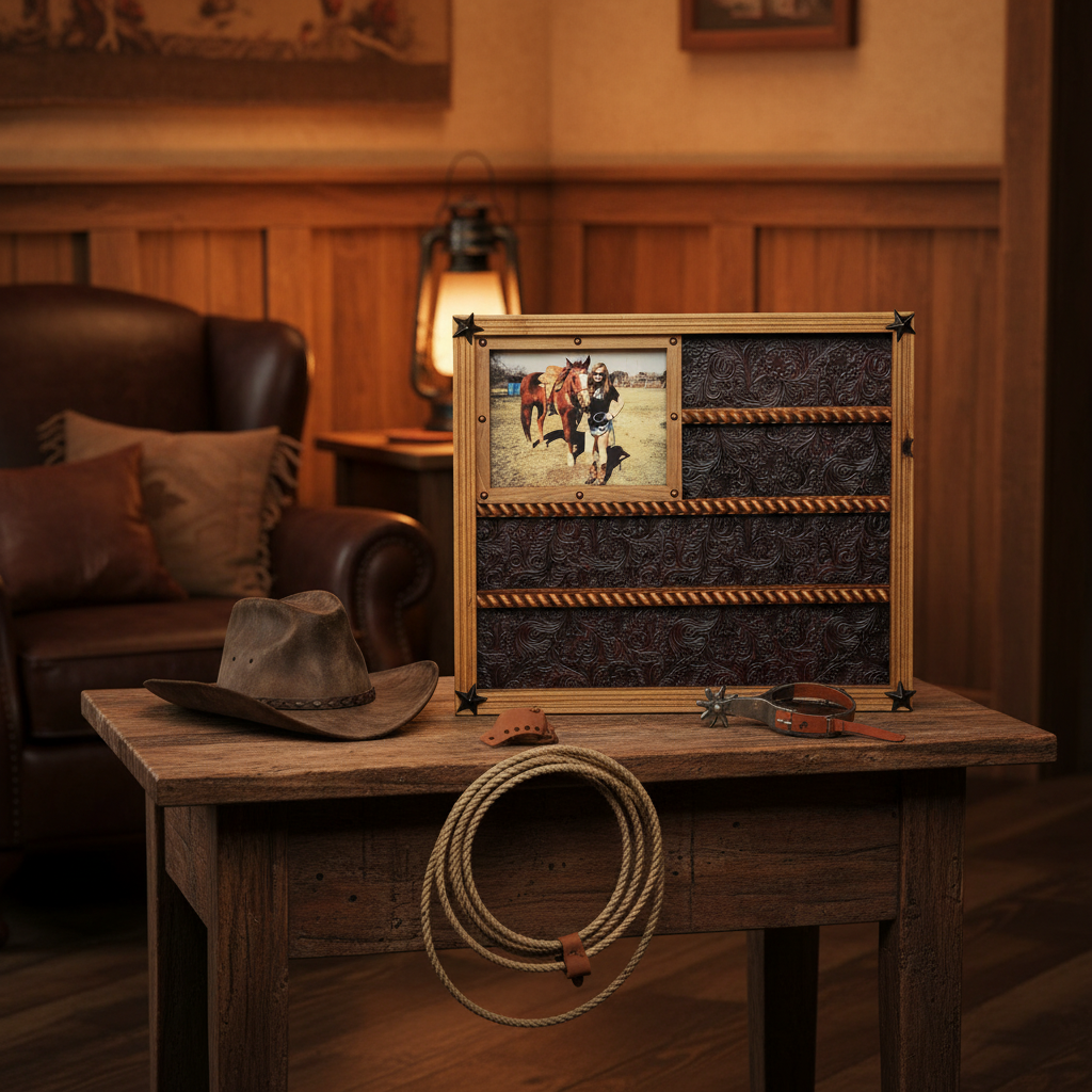 14 Buckle Display with 8x10 Left Picture Frame