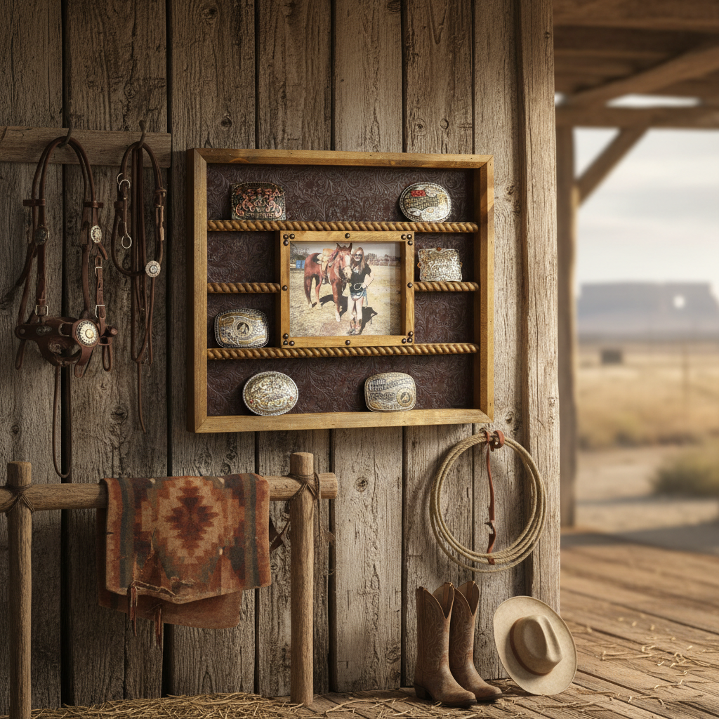 14 Buckle Display with 8x10 Picture Frame - No Stars