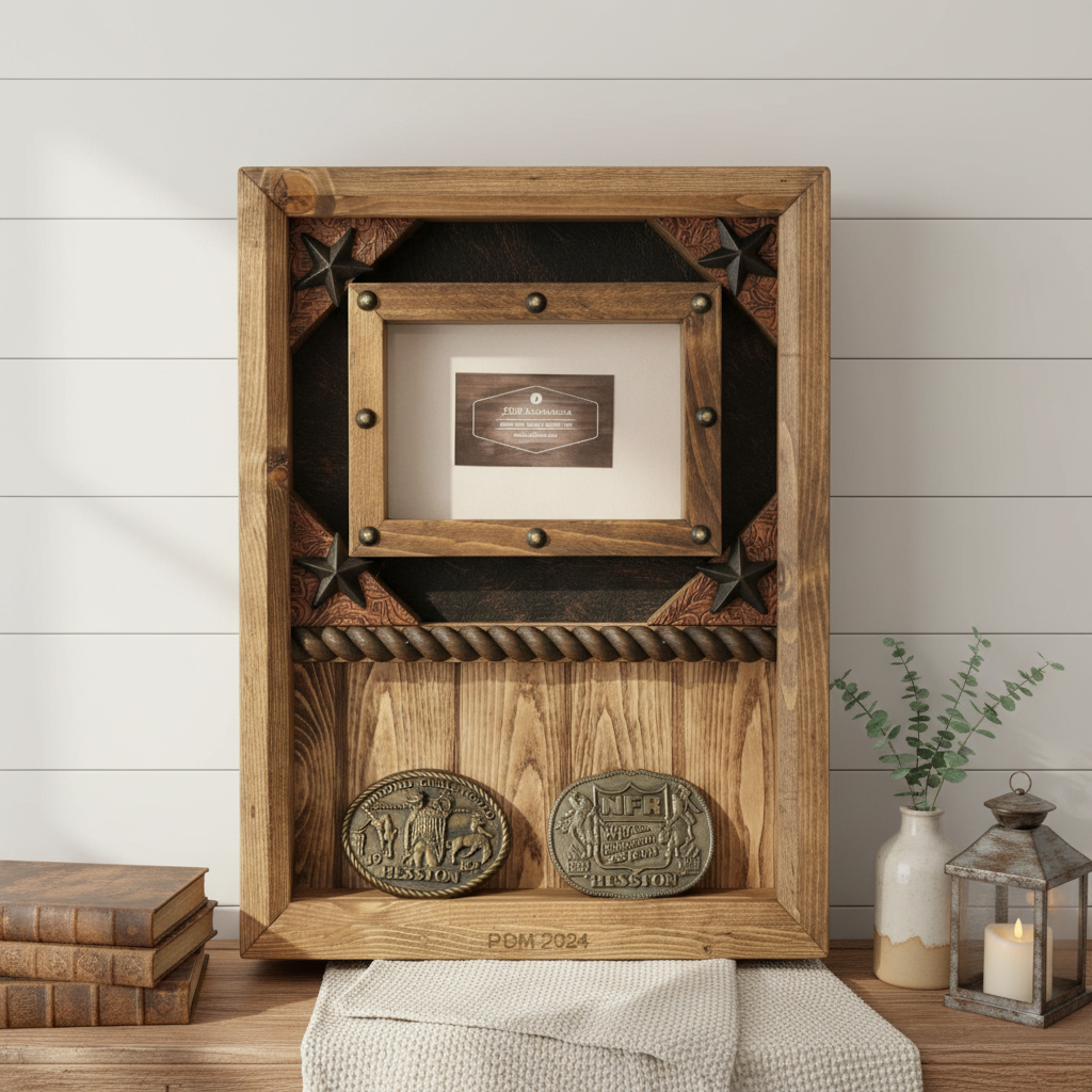 2 Buckle Display Case with 5 x 7 Picture Frame