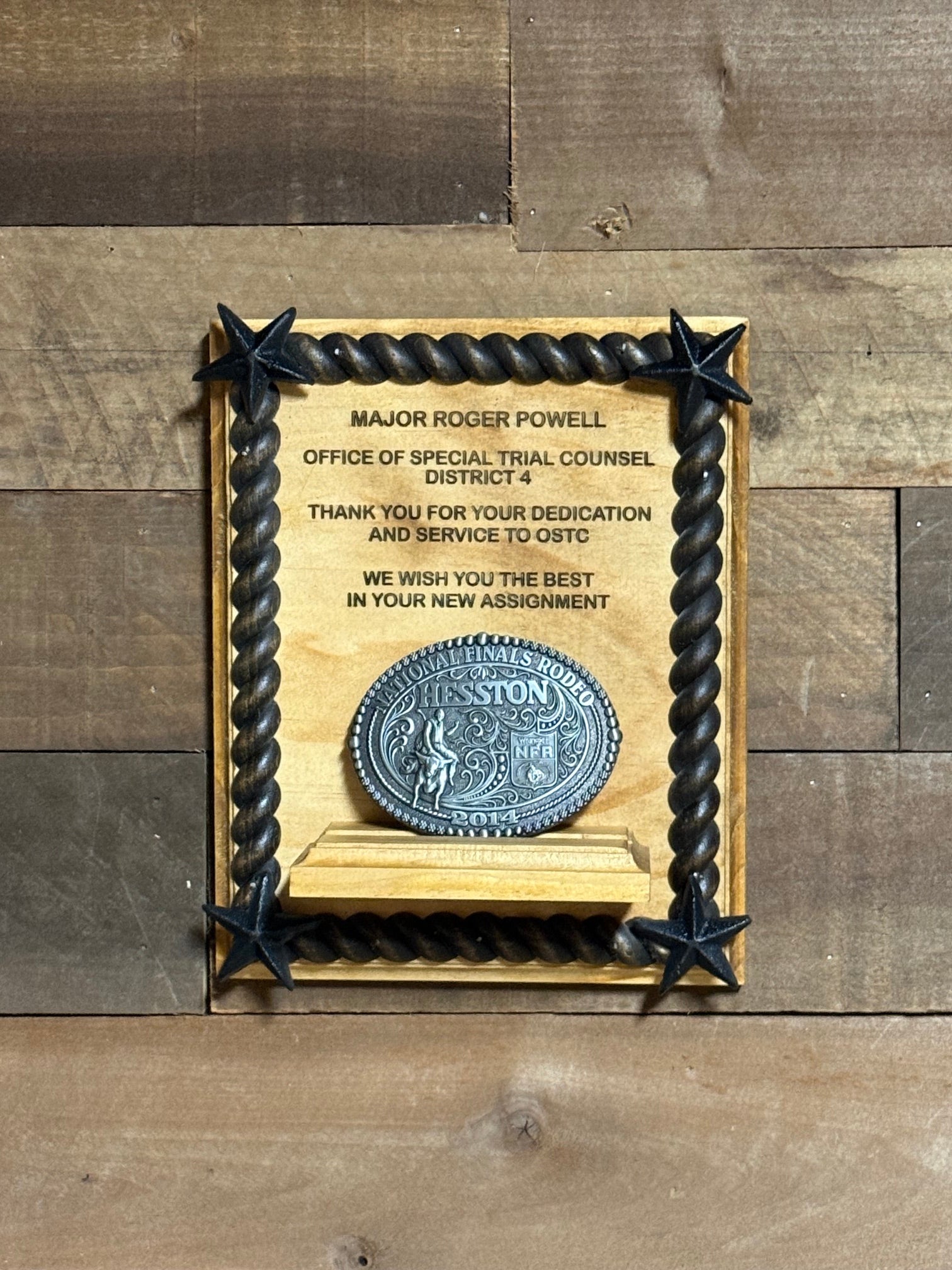 Custom Engraved Buckle Display Plaques