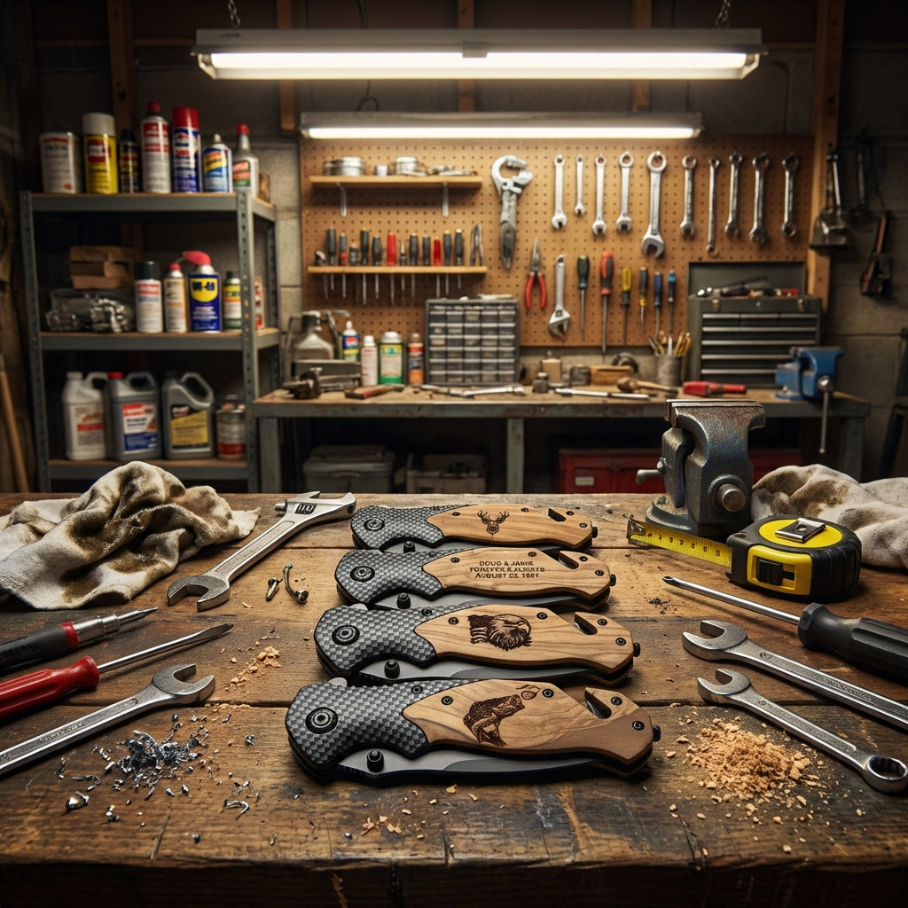 Personalized Wood Pocket Knives