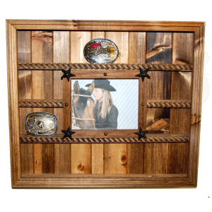 14 Buckle Display with 8x10 Picture Frame - Many Backgrounds Available - Image 2