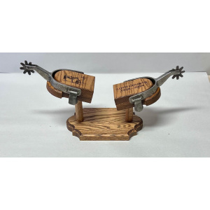 Engraved Oak Spur Stand