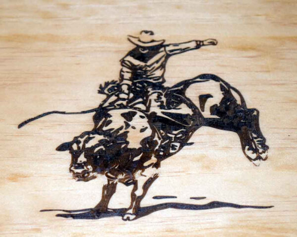 Bull Rider Handmade Jewelry Box - Faux Leather Lined - Image 3