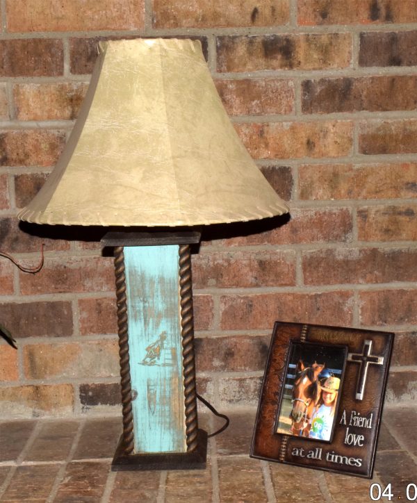 24" USB Rustic Barrel Racer lamp - With USB Outlet